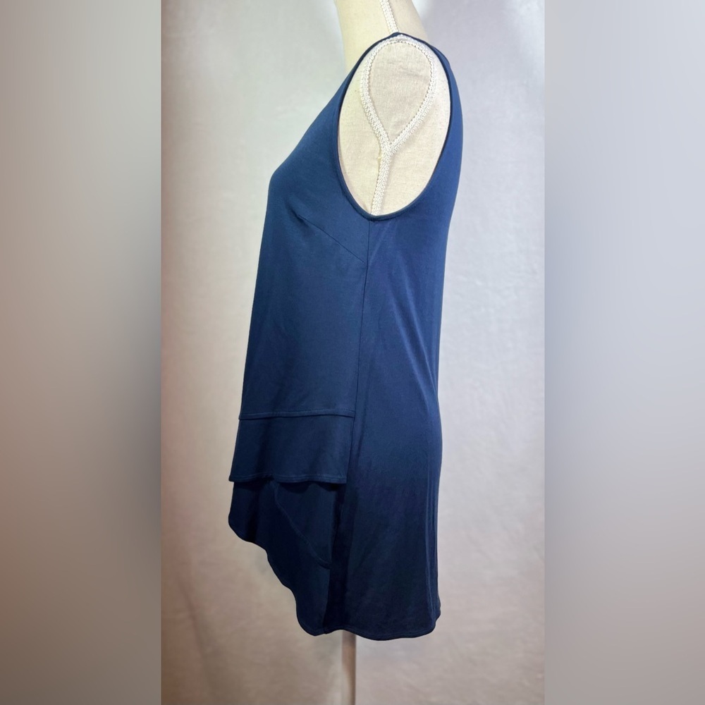 Midnight Velvet Blouse Women’s Size Small Sequin V- Neck Blue Tank - Picture 4 of 8